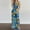 Blue-3, variant on Abomasnow Jumpsuits for Women Casual Halter Neck Rompers Boho Floral Printed Wide Leg One Piece Pants