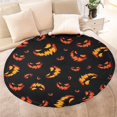 thumbnail image 4 of Black Halloween Pumpkin Faces Round Blanket,Comfortable Soft Flannel Throw Blanket,All Season,Warm Lightweight Blankets for Sofa Bed Couch Living Room Chair 60"x60", 4 of 5