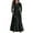 #A04-Black, variant on XADYUY Girls Maxi Dresses 7-16 A-Line Long Sleeve Maxi Dress Striped Crew Neck Sundresses Flowy Tiered Dresses with Pockets,Black