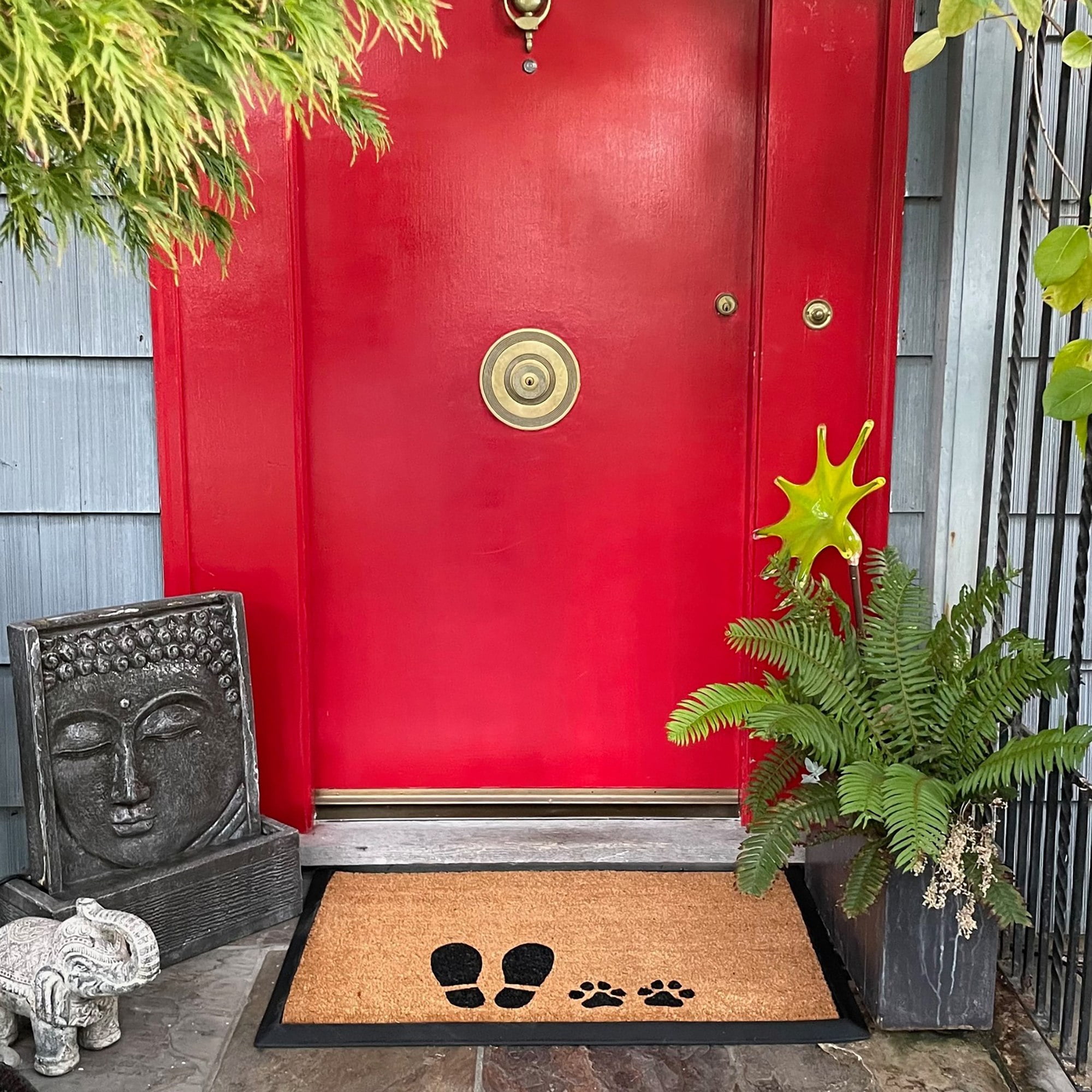 4 Cats & Dogs: Convertible 27 x 39" Entrance Mat, Hello & Goodbye (Includes Rectangle Core & Frame)