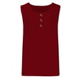 thumbnail image 4 of Nmnitkp Womens Crew Neck Plus Size Tank Tops Summer Button T Shirts Solid Color Sleeveless Henley Shirts Casual Loose Button Up Tees Tops L-4XL, 4 of 6