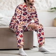 thumbnail image 7 of Lsque rock Skull record heart Pattern Long Sleeve Pajama Set for Men - Soft 2-Piece Sleepwear and Loungewear Set with Pockets, Comfy Nightwear-X-Large, 7 of 7