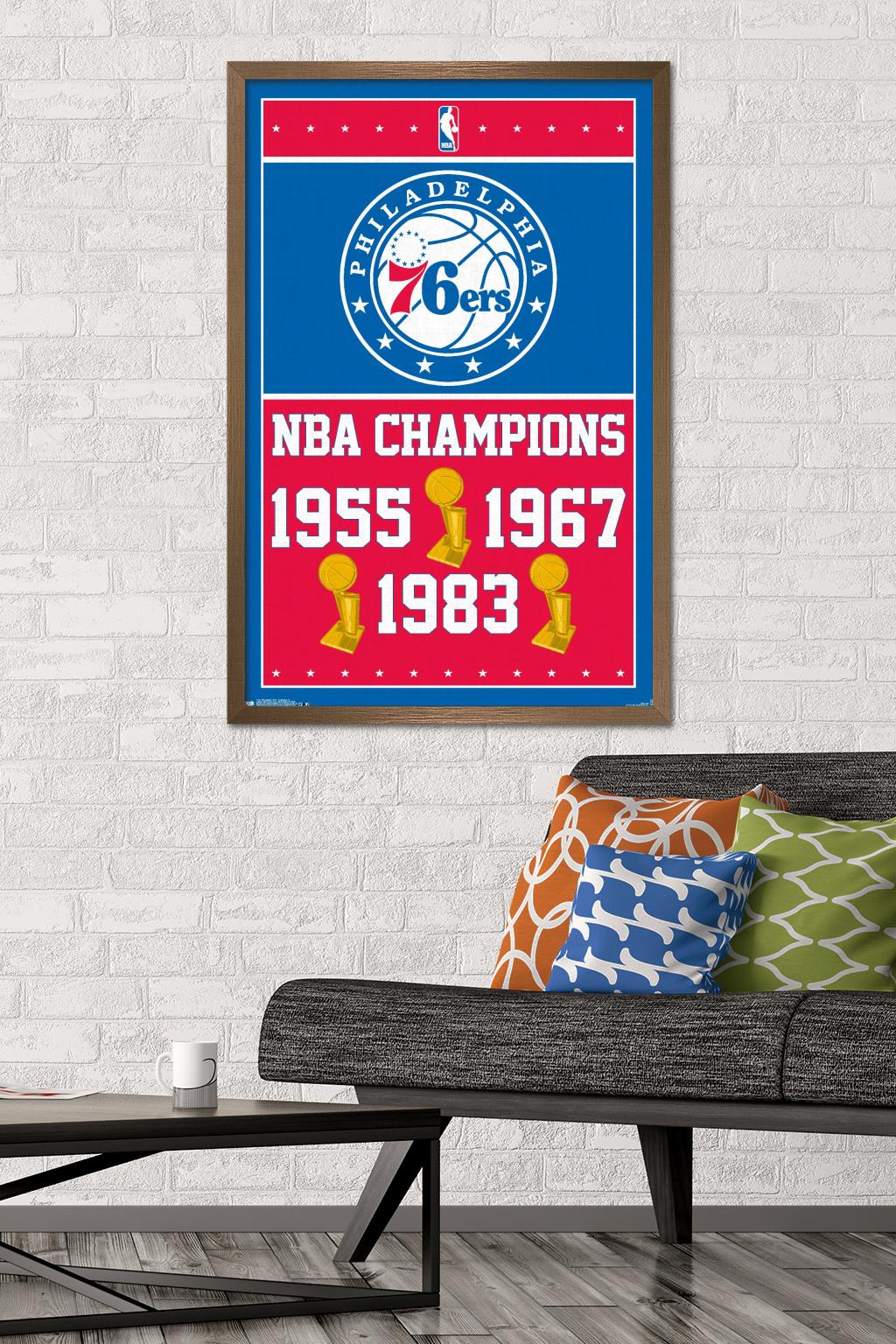 NBA Philadelphia 76ers - Champions 15 Wall Poster, 22.375" x 34", Framed
