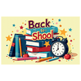 thumbnail image 1 of Back to School Banner Decor Educational Party Supplies Classroom Decorations Large Welcome Backdrop Background Display School Event, 1 of 4