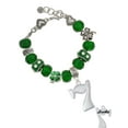 thumbnail image 2 of Delight Jewelry Silvertone Large Lucky 7 - Green Irish Luck Bead Charm Bracelet, 7.5", 2 of 4