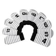 thumbnail image 2 of 10 Uds. Fundas de cabeza de hierro para Golf, calcetines tejidos, protección para la cabeza, patrón de rayas, cubiertas lavables para cabeza de hierro Gris, 2 of 8
