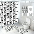 thumbnail image 1 of Dznils Juegos de Alfombra y Cortina de Ducha con Lazo Negro, Juegos de Cortinas de Baño de Tela Moderna de 16 Pzas, 72 "x 72", 1 of 11