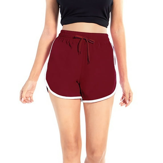 Active Teen Girls Yoga Shorts Dolphin Shorts Drawstring Summer Running Fitness Gym Dance Workout Shorts,High Waisted Girls Sorts Shorts for PE Practice Training Fitness,S-XL Black