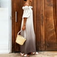 thumbnail image 5 of YUNAFFT Elegant Gradient Color Off Shoulder Maxi Dress with Puff Sleeves Loose Fit Ankle Length Sundress for Women, 5 of 5