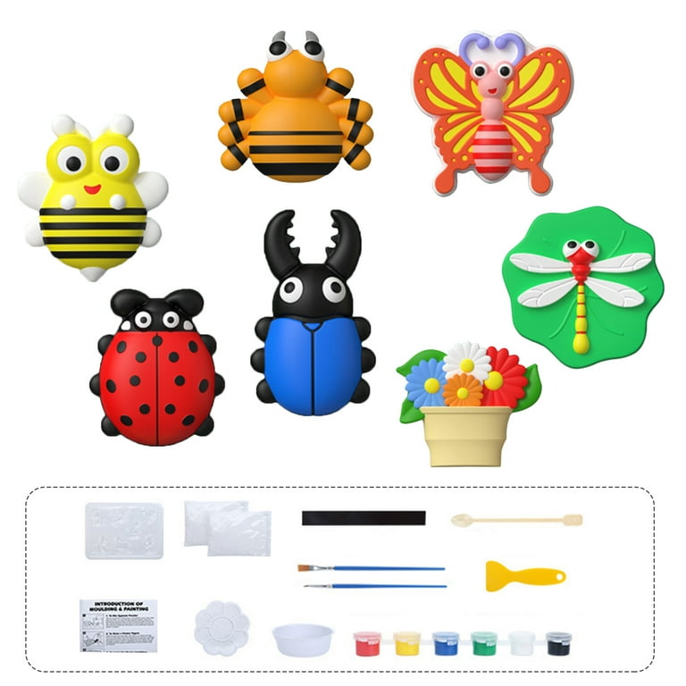 Kids Arts and Crafts Set Painting Kit, STEAM Creative Activity DIY Toys for  Boys Girls Toddlers, Silicone Plaster Painting Insects Birds Space  Figurines 