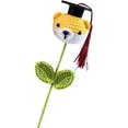thumbnail image 1 of Ramo de graduación hecho a mano con ganchillo - Figurita de niño/niña/perro de recuerdo para graduados, profesores, amantes de las mascotas | Regalo de hilo ecológico para celebraciones académicas, 1 of 6