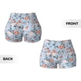 thumbnail image 3 of Rocae Rose Flowers for Women's Quick-Dry Running Shorts,Ladies Active Athletic Apparel Yoga Workout Gym Running Volleyball Spandex Shorts, 3 of 9