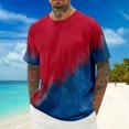 thumbnail image 2 of CUSTG Men T-Shirts Tie Dye Print Short Sleeve T Shirt O-Neck Gradient Breathable Comfort Casual Tee For Daily Wear Trendy Fashion Tops, 2 of 4