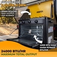 thumbnail image 2 of Martin Réchaud et Four de Camping au Propane - Four Extérieur Portable avec Surface de Cuisson au Gaz à 2 Brûleurs pour Cuisine de Camp et Cuisson en VR, 24 000 BTU, 2 of 7