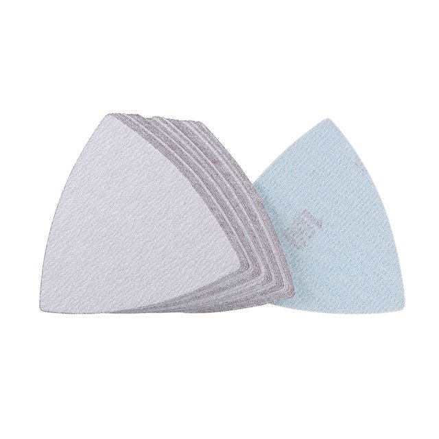 Unique Bargains Triangle Detail Sander Sandpaper Hook and Loop 3-1/2 Inch Sanding Pad White Abrasive 150 Grits 25pcs
