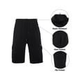 thumbnail image 4 of Mens Fleece Sweat Cargo Shorts With Elastic Waistband Drawstring Athletic Workout Gym Shorts-Black,4XL, 4 of 5