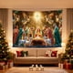 thumbnail image 4 of Bandera Navideña con Dosel Estrellado | Cortina de Terciopelo Color Melocotón con Pinzas y Clavos | Decoración Festiva para El Hogar, La Pared, La Ventana, La Fiesta, Los Eventos Navideños, Etc., 4 of 4