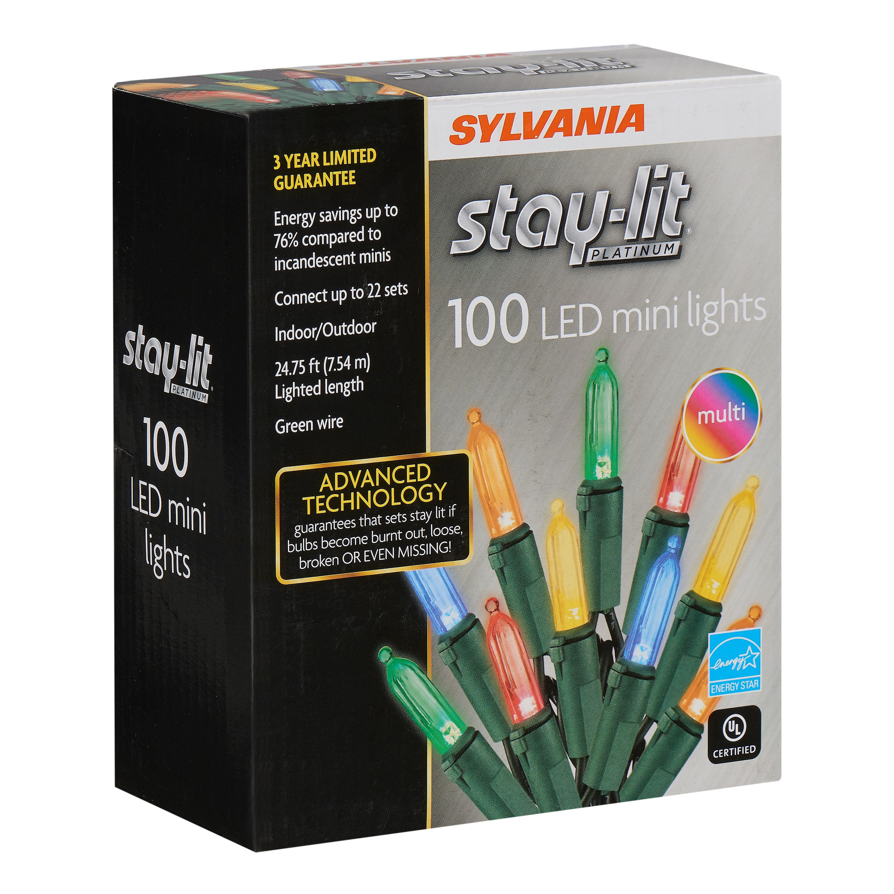 100 Mini Lights Mu... SYLVANIA Stay-lit Platinum Indoor/Outdoor ...