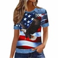 thumbnail image 4 of Vetsdori Women's 4th of July T Shirts Summer Short Sleeve Pullover American Red White and Blue , Casual Fashion Independence Day Red White and Blue Tops for Junior Graphic, 4 of 7