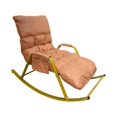 thumbnail image 4 of Mecedora con respaldo tapizado, silla planeadora para Patio, balcón, interior Estante naranja y dorado, 4 of 10