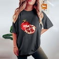 thumbnail image 5 of LEBONYARD Short Sleeve Womens Tops,Clearance Clothes under $5.00 fashion deals,Women's Fashion Summer Round Neck Drop Sleeves Leisure Short Sleeve Fruit Printing Tops Dark Gray S, 5 of 7
