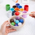 thumbnail image 3 of Balls in Cups Montessori Toy and Bowl Spoon Color Sorting and Counting, 3 of 8