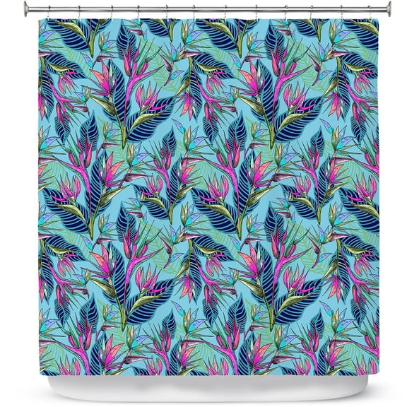 Shower Curtains 70" x 84" from DiaNoche Designs by Yasmin Dadabhoy - Blue Tropical
