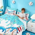 thumbnail image 3 of meiyoeat Watercolor Baseball Cream Bed Sheets For Kids,Ball Ice Drip Full Size Sheets For Boys,4 Pieces, 3 of 6