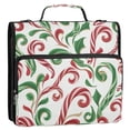 thumbnail image 2 of Water-Resistant 3-Ring Binder Organizer with Multiple Pockets Zipper Binder Bag for Office Red and Green Candy-cane, 2 of 8