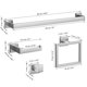 thumbnail image 2 of Juego De Accesorios De Baño De Níquel Cepillado De 5 Piezas, Juego De Barra Para Toallas De Baño De 23,6 Pulgadas, Juego De Accesorios De Baño De Acero Inoxidable, Toalleros Para Baño Montado En La Pa, 2 of 5