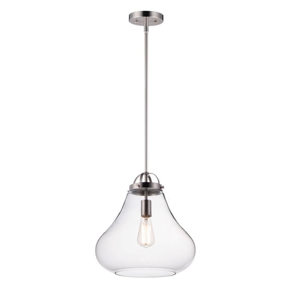 Maxim 10093CLSN 14 in. Stella One-Light Single Pendant Ceiling Light, Satin Nickel