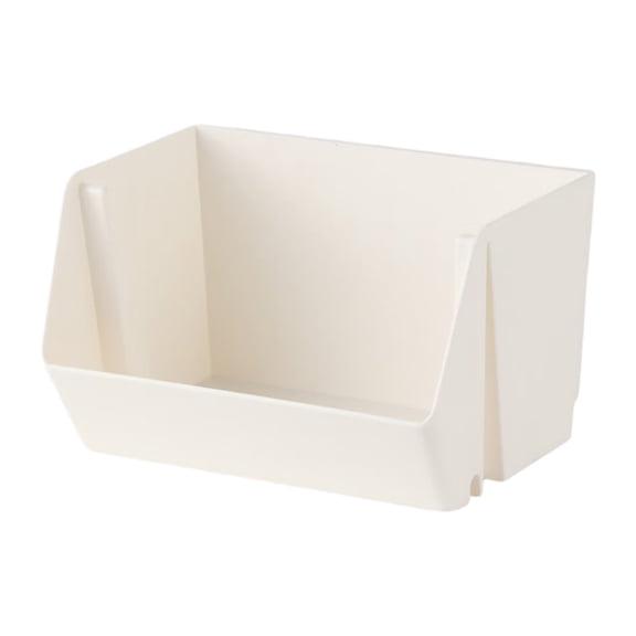 A Slant Front Storage Bin With Stackable Design For Desk Drawer And Shelf Organization 9.8X6.8X5.9 Inches