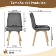 thumbnail image 3 of Set de 4 Sillas Comedor Cómodas, Color Gris, 3 of 6