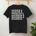 thumbnail image 2 of Dasher Dancer Prancer & Bourbon – T-Shirt, Hoodie & Sweatshirt – Christmas Reindeer Theme – Holiday Gathering Apparel, 2 of 6