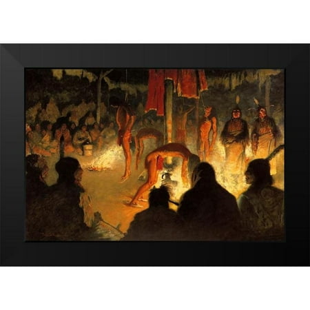 Remington, Frederic 14x11 Black Modern Framed Museum Art Print Titled - The Sun Dance