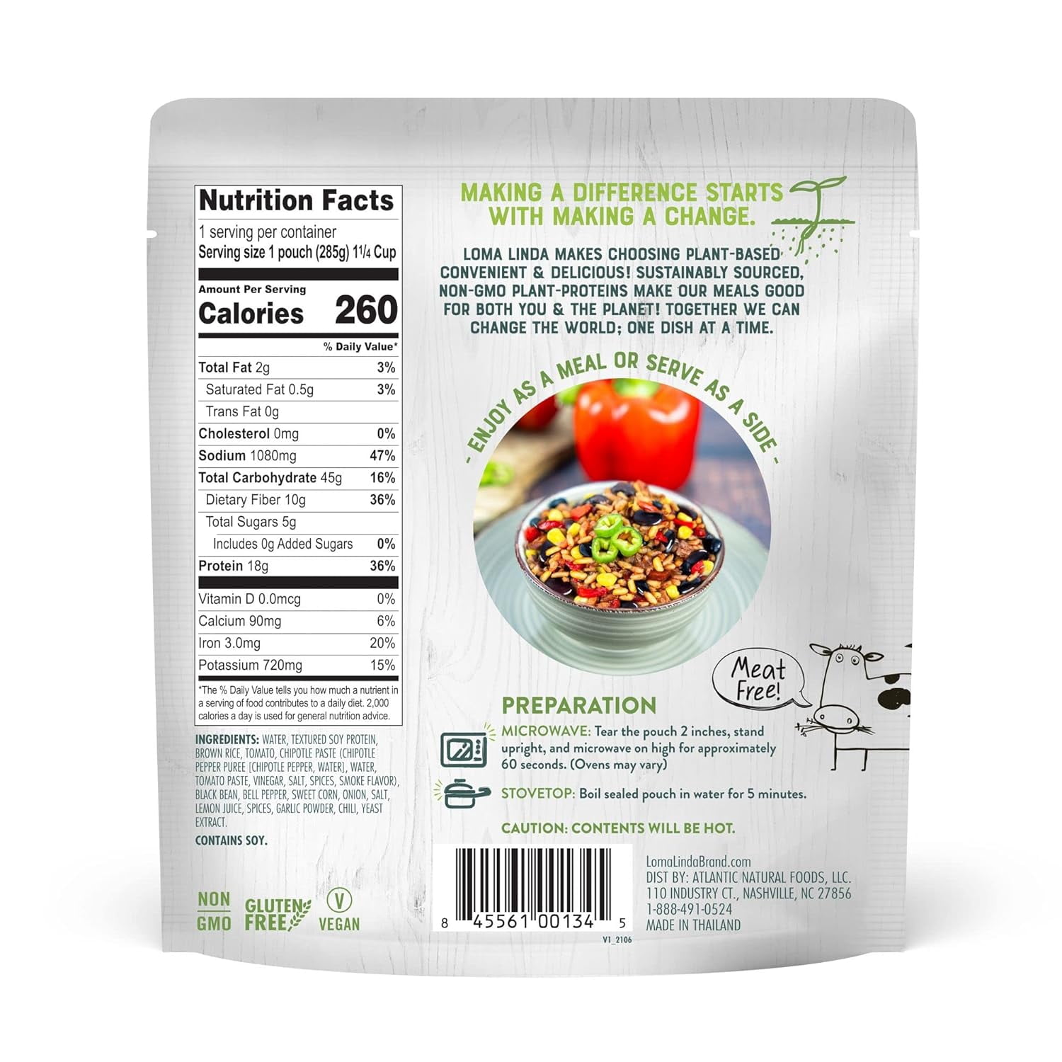 Loma Linda - Heat & Eat Southwest Chipotle Bowl (10 oz.) (Pack of 3) - Vegan