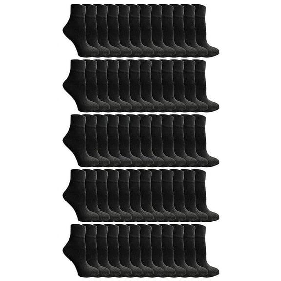 Yacht & Smith Mens & Womens Ankle Wholesale Bulk Pack Athletic Sports Socks (Mens 10-13 (Shoe Size 7-12), 180 Pairs Black)