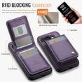 thumbnail image 2 of ELEHOLD Case for Google Pixel 9A, 2-in-1 Magnetic RFID Leather Wallet Case with Card Slots & Kickstand,Purple, 2 of 6
