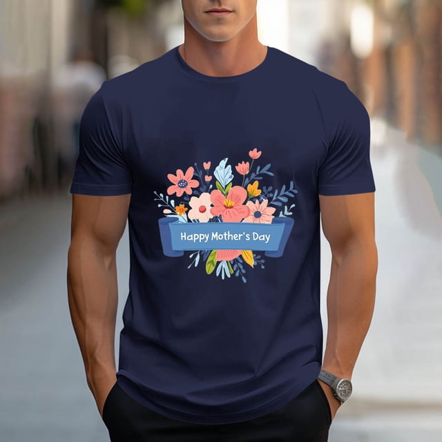 Tops para hombre, blusas y camisas de cuello redondo y manga corta para hombre, camisetas deportivas con estampados casuales para el Día de la Madre, blusas de cuello redondo y manga corta, blusas de