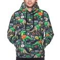 thumbnail image 2 of Bingfone Dinosaur Plays Soccer Men's Drawstring Hoodie Long Sleeve Pocket Sweatshirts-Large, 2 of 6