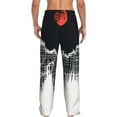 thumbnail image 3 of Picia Abstract Red Sun Design Mens Soft Woven Cotton Elastic Waistband Sleep Pajama Pant Lounge Sleep Pant With Pockets And Drawstring-Large, 3 of 9