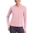 thumbnail image 5 of Miluxas Women's UPF 50+ Sun Protection Hoodie Lightweight UV Protection Long Sleeve Shirts with Thumb Holes for Hiking Fishing Outdoor Activities Pink, 5 of 5