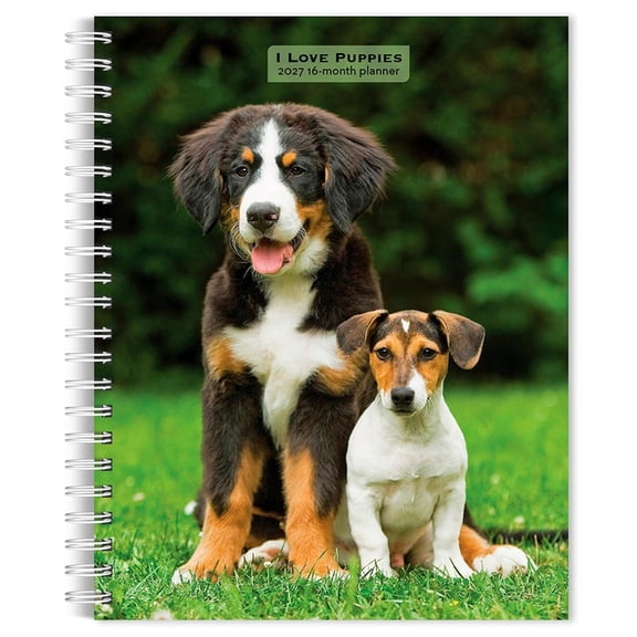 I Love Puppies 2027 6 X 7.75 Inch Spiral-Bound Wire-O Weekly Engagement Planner Calendar New Full-Color Image Every Week, (Paperback)