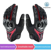 SapphireShack Motorcycle Gloves, Motocycle Gloves, PVC Hard Shell Breathable Lightweight Motorcyle Gloves, Touchscreen Motorcycle Riding Gloves for Road Racing, Motocross, Cycling(Red,M,1 Pairs)