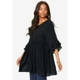 thumbnail image 3 of Roaman's Women's Plus Size Flutter Sleeve Big Shirt Tunic, 3 of 5
