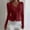 Wine, variant on Womens Ribbed Knit Long Sleeve Cardigan Lace Trim V Neck Button Down Shirt Lightweight Business Casual Cardigan Sweaters Slim Fit Cropped Top White M