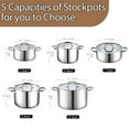 thumbnail image 6 of Cook N Home Stainless Steel Stockpot 8 Quart, Tri-Ply Clad Stock Pot with Glass Lid, Silver, 6 of 7