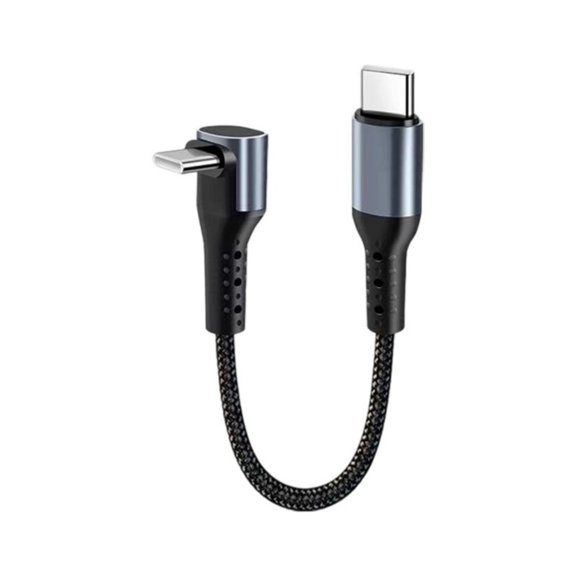 25cm 66W 90 Degree Elbow Short Cable USB/USB C to Type C Fast Charging Data Cord for Power Case Camera