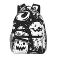 thumbnail image 1 of Fotbe Black White Spooky Ghosts Mochila Casual con Estampado para Escuela, Viajes y Actividades al Aire Libre - Duradera, Ligera y Cómoda, 1 of 5