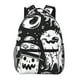 thumbnail image 1 of Fotbe Black White Spooky Ghosts Mochila Casual con Estampado para Escuela, Viajes y Actividades al Aire Libre - Duradera, Ligera y Cómoda, 1 of 5